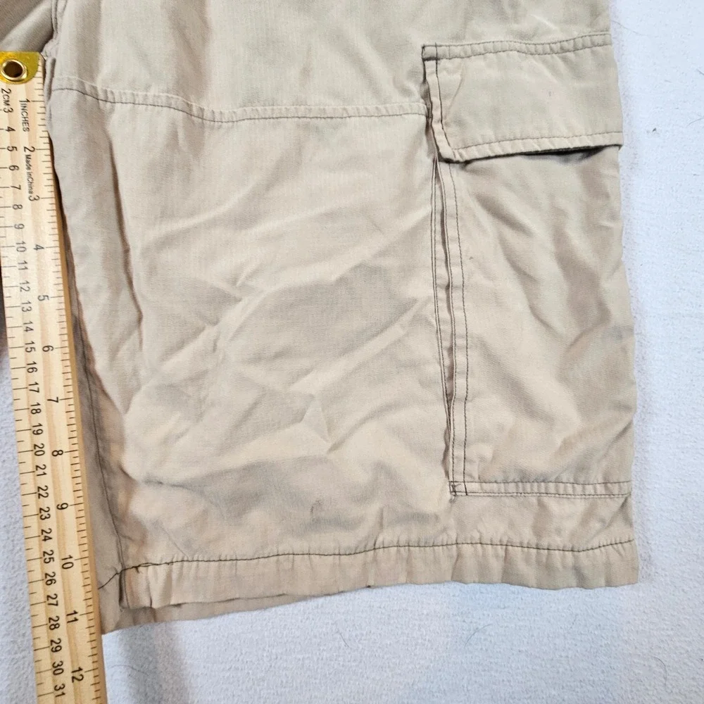 Bugle Boy Cargo Shorts Men 34W Tan Utility Gorpcore‎ Cotton Nylon Relaxed Fit